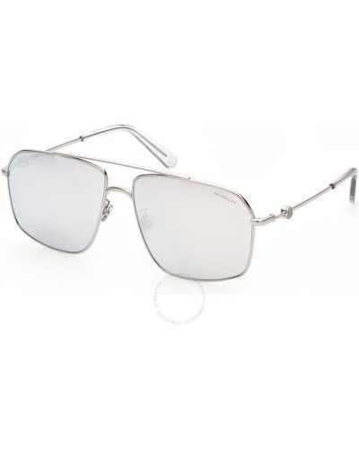 Moncler Polarized Smoke Navigator Sunglasses Ml0216-d 16d 62 - Metallic