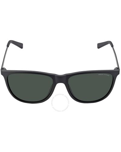 Armani Exchange Grey Green Square Sunglasses Ax4047sf 807871 57