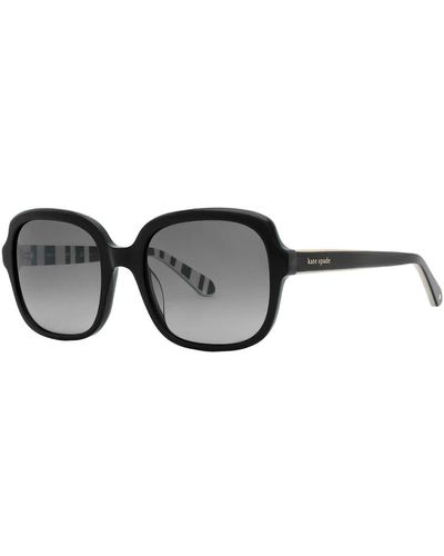 Kate Spade Polarized Grey Square Sunglasses Babbette/g/s 0807/wj 55 - Black