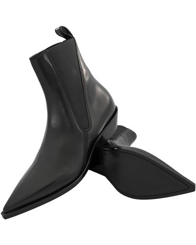 Burberry Grampian Leather Point-toe Chelsea Boots - Black