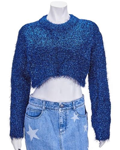 Filles A Papa Sweaters Fap Knit Tinsel Sweater - Blue