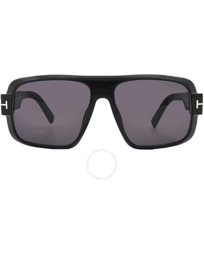 Tom Ford Turner Smoke Navigator Sunglasses Ft1101 01a 58 - Purple