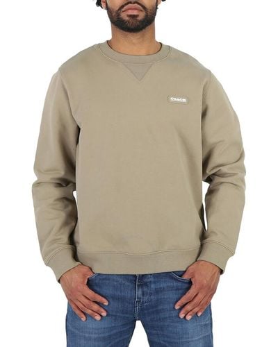 COACH Olive Cotton Essential Crewneck Sweatshirt - Natural