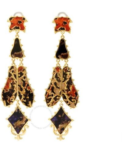 Burberry Regal Butterly Resin And Gold-plated Drop Earrings - Metallic