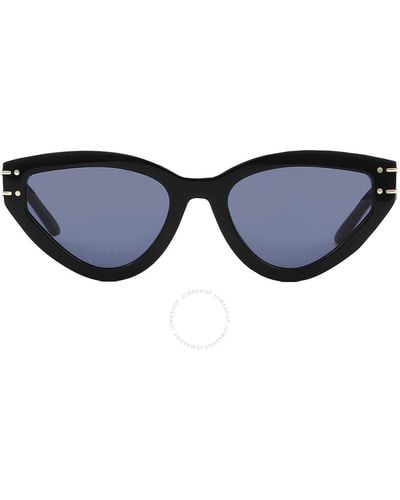 Dior Blue Cat Eye Sunglasses Signature B2u Cd40066u 01v 53