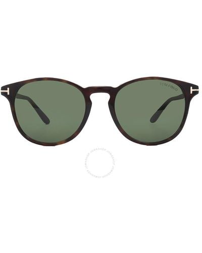 Tom Ford Lewis Green Oval Sunglasses Ft1097 52n 53
