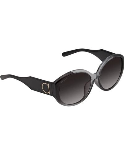 Ferragamo Ferragamo Grey Gradient Oval Sunglasses  0075917 - Black