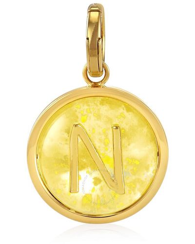 Burberry Gold Marbled Resin N Alphabet Charm - Metallic
