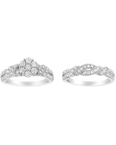 Haus of Brilliance .925 Sterling Silver 1 Cttw Lab-grown Diamond Engagement Ring - Metallic