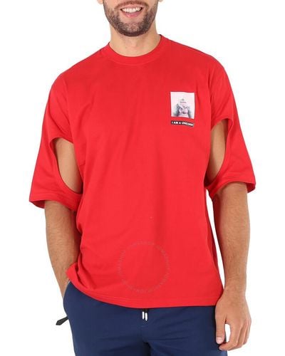 Burberry Gorilla Print Cotton T-shirt - Red