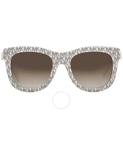 Michael Kors Empire Brown Gradient Square Sunglasses Mk2193u 310313 52 - Black