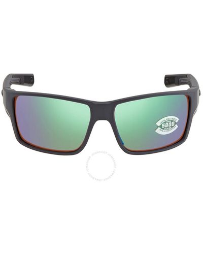 Costa Del Mar Reefton Pro Mirror Polarized Glass Sunglasses 6s9080 908008 63 - Green