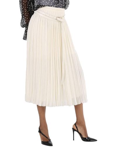 Chloé Eden Pleated Mid-length Skirt - Natural