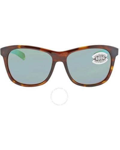Costa Del Mar Vela Green Mirror Polarized Glass Square Sunglasses Wdr 295 osgglp 56 - Brown
