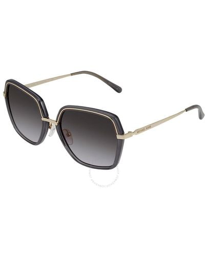 Michael Kors Grey Gradient Square Sunglasses Naples Mk1075 10148g 57 - Black