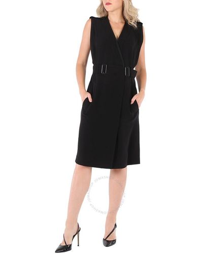 Burberry Reece Sleeveless Silk Cardi Wrap Dress - Black