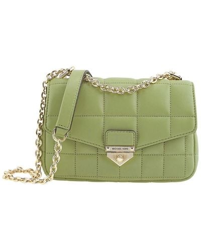 Michael Kors Soho Small Leather And Chain Shoulder Bag - Green