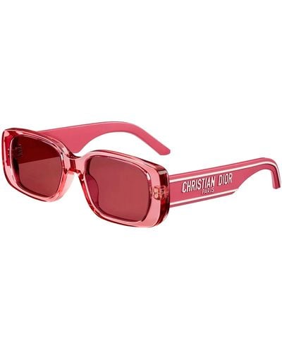 Dior Wil Burgundy Rectangular Sunglasses Cd40032u 74s 53 - Red