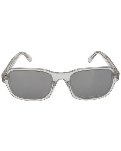Moncler Silver Mirror Rectangular Sunglasses - Grey