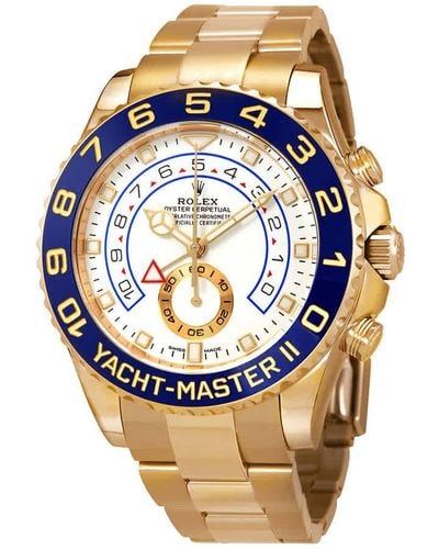 Rolex Yacht-master Ii Automatic White Dial 18kt Yellow Gold Oyster Watch - Metallic