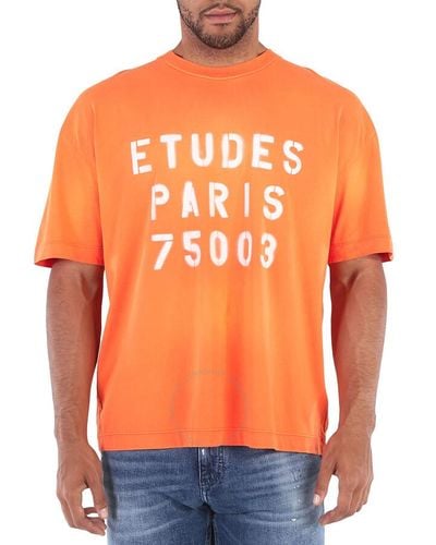 Etudes Studio Stencil Spirit Organic Cotton T-shirt - Orange