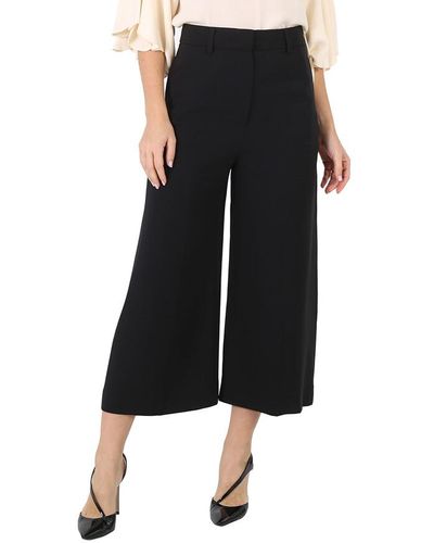 Burberry Silk Wool Tailored Culottes - Black