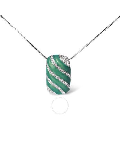 Haus of Brilliance .925 Sterling Silver Turquoise Enamel - Green