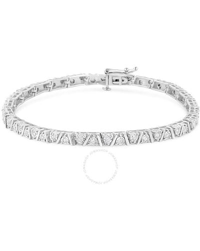 Haus of Brilliance .925 Sterling Silver 1/4 Cttw Miracle-set Diamond Modern Tennis Bracelet - Metallic