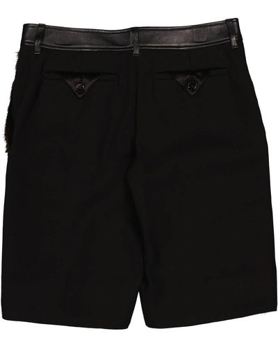 Burberry Faux Fur Panelled Shorts - Black