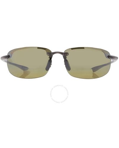 Maui Jim Ho'okipa Reading Green Rectangular Sunglasses Ht807n-1125 64 - Grey