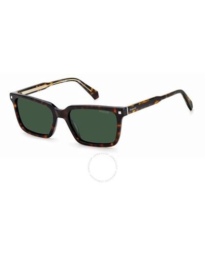 Polaroid Polarized Green Rectangular Sunglasses Pld 4116/s/x 0086/uc 55