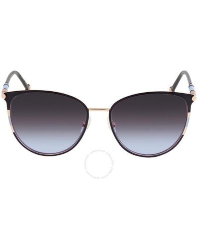 Carolina Herrera Gray Shaded Blue Butterfly Sunglasses