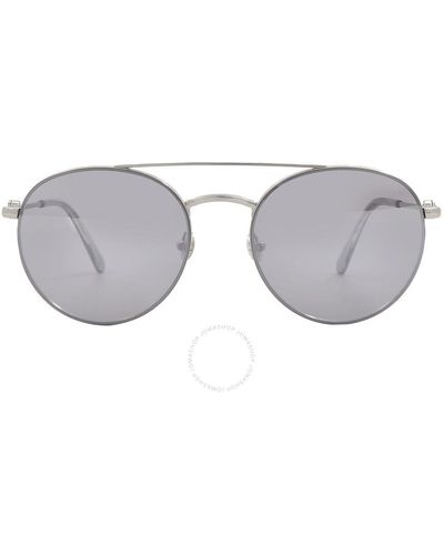 Moncler Smoke Mirror Round Sunglasses Ml0214 16c 54 - Grey
