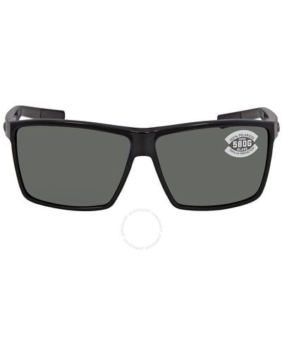 Costa Del Mar Rincon Gray Polarized Glass Rectangular Sunglasses Rin 11 ogglp 63