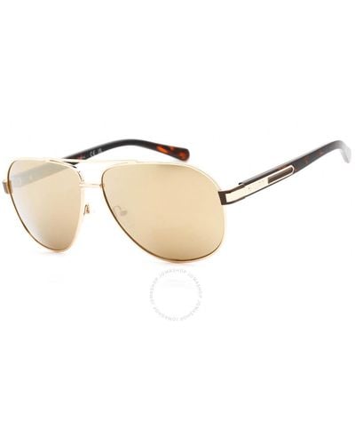 Guess Factory Brown Mirror Pilot Sunglasses Gf0247 32g 61 - Natural