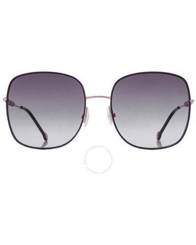 Carolina Herrera Violet Shaded Square Sunglasses Ch 0035/s 0hzj/qr 59 - Grey