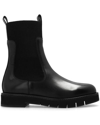 Ferragamo Leather Rook Chelsea Boots - Black