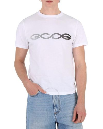Gcds Reflective Logo Regular Cotton T-shirt - White