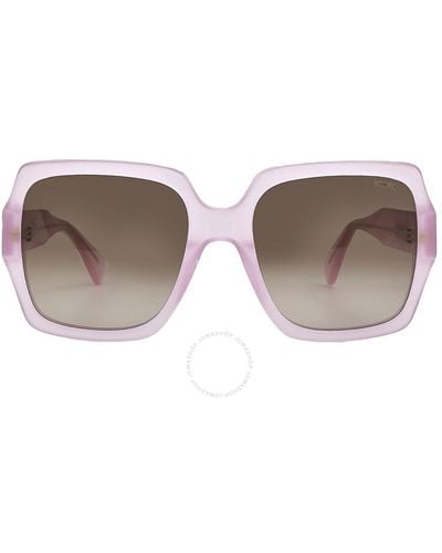 Moschino Brown Gradient Square Sunglasses Mos127/s 035j/ha 56 - White