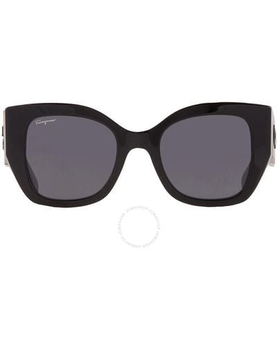 Ferragamo Gray Butterfly Sunglasses Sf1045s 001 51 - Black