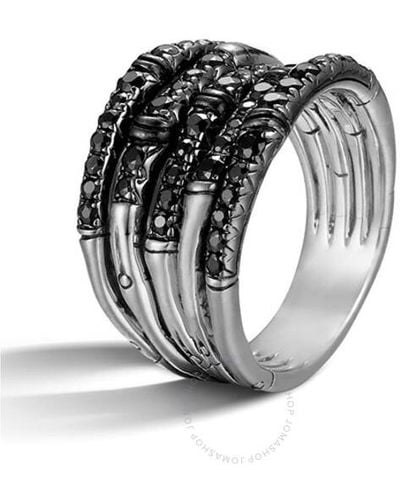 John Hardy Bamboo Black Sapphire Sterling Silver Ring