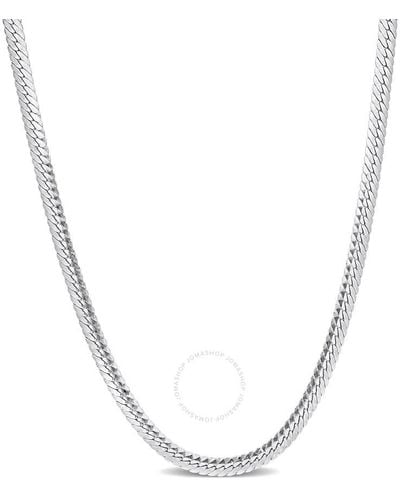 Amour Herringbone Chain Necklace - Metallic