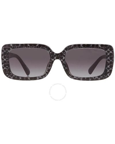 COACH Grey Gradient Rectangular Sunglasses Hc8380u 55208g 54 - Black