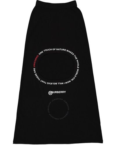 Burberry Montage Print Step-through Skirt - Black