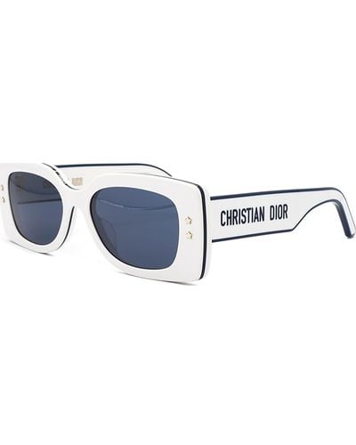 Dior Blue Rectangular Sunglasses Pacific S1u 95b0 53 - White