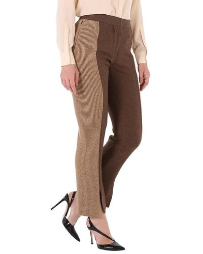 Burberry Wool And Cashmere Trousers - Brown