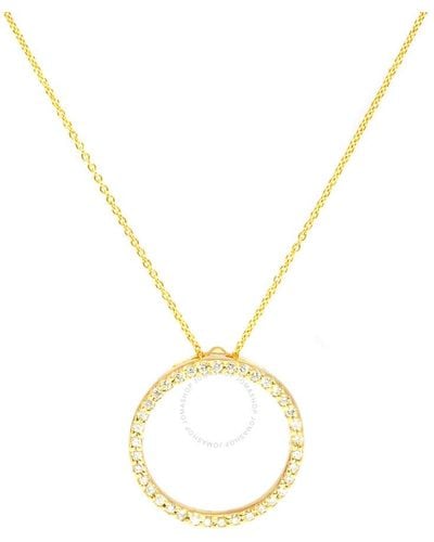 Roberto Coin 18k Yellow Gold Open Diamond Circle Pendant Necklace - Metallic