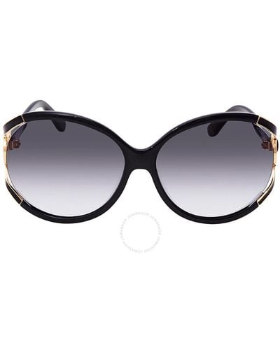 Ferragamo Ferragamo Gray Gradient Round Sunglasses Sf600s 001 61 - Brown