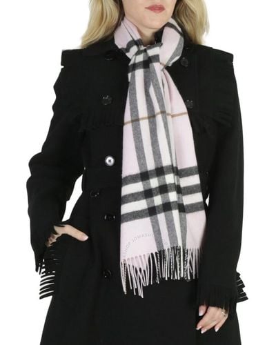 Burberry Giant Checked Fringed-edge Scarf - White
