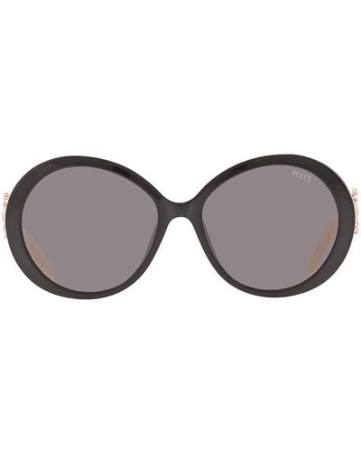 Emilio Pucci Gray Round Sunglasses - Brown